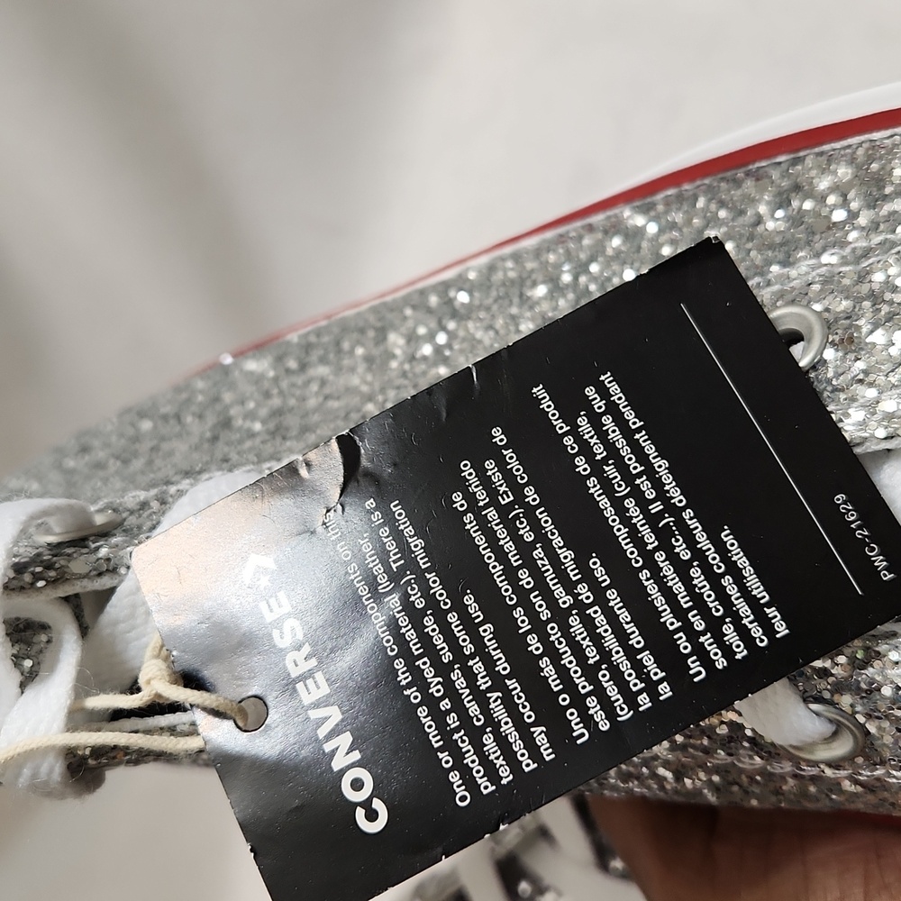 Converse CTAS Lift Platform Glitter Hightop Sneakers (w size 9.5) - Picture 12 of 15